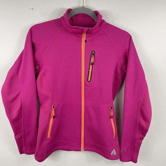 Eddie Bauer First Assent Jacket Womens Small Pink Full Zip Pockets Fleece Lined - Picture 1 of 15
